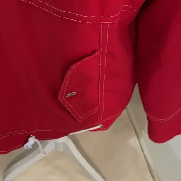 Teddi Petite Women’s Hooded Lightweight Jacket Size PM in Red - Picture 3 of 10